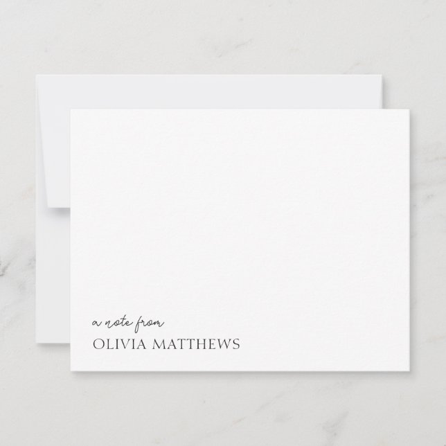 A Note From Script Typography Chic Note Card (Front)
