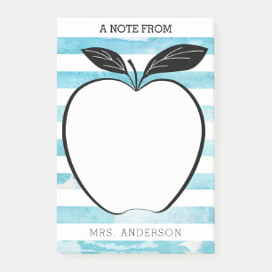 A Note From Teacher Apple & Watercolor Stripes