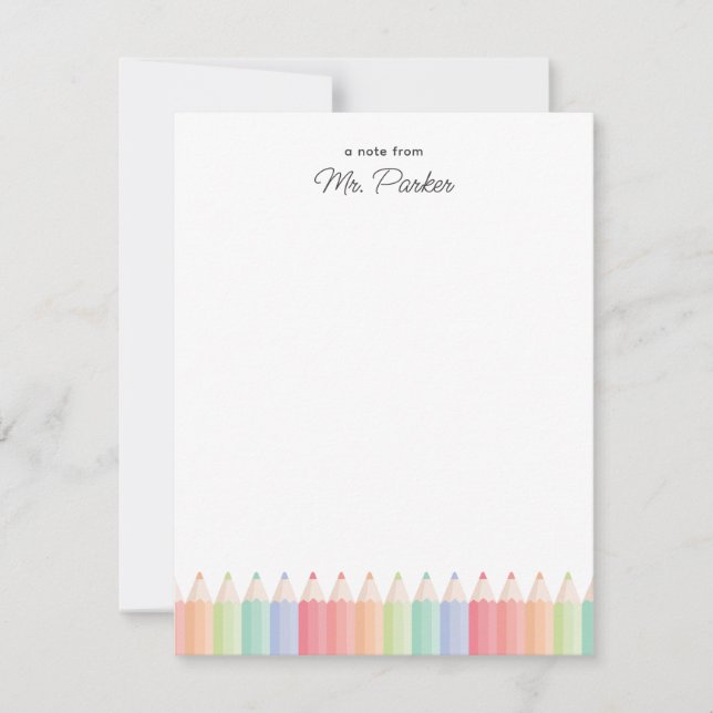 A Note From Teacher Colourful Rainbow Card (Front)