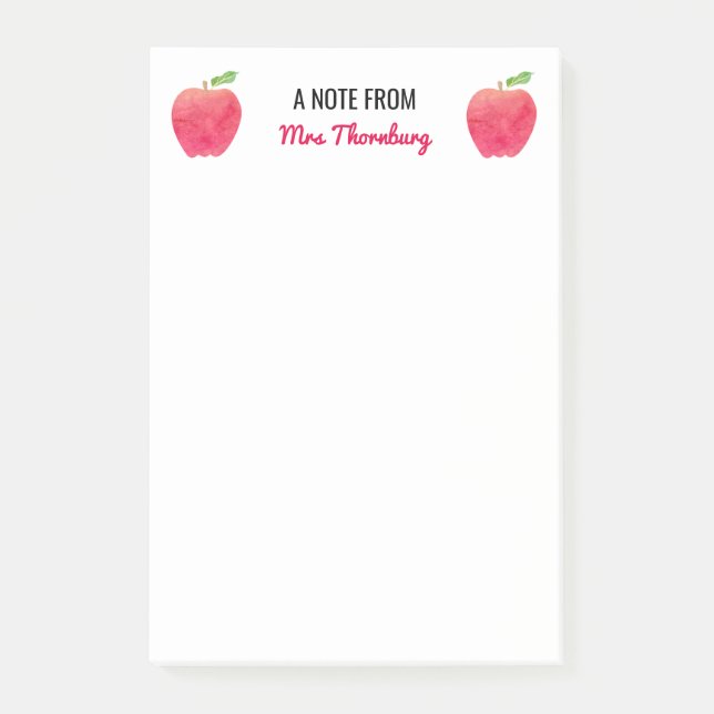 A Note From Teacher Personalised Red Apples (Front)