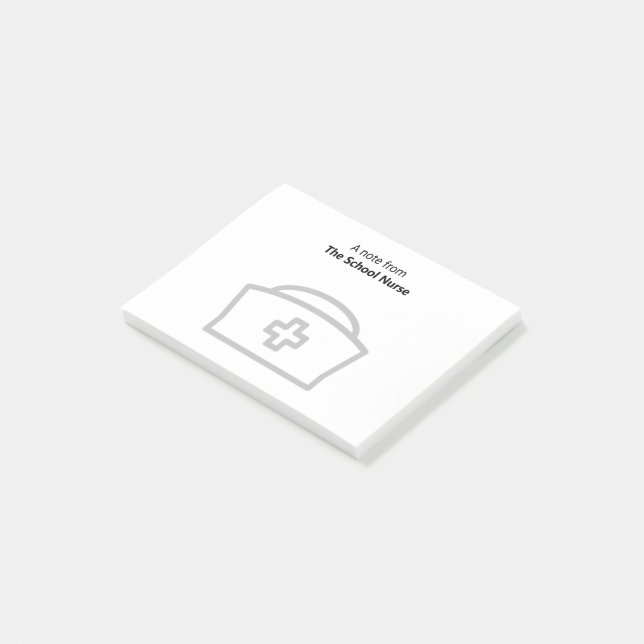 A note from the School Nurse & Cap Post-it Notes (Angled)