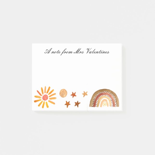 A note from the Teacher Boho Bohemian Watercolor  (Front)