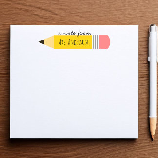 A Note from the Teacher Pencil Theme