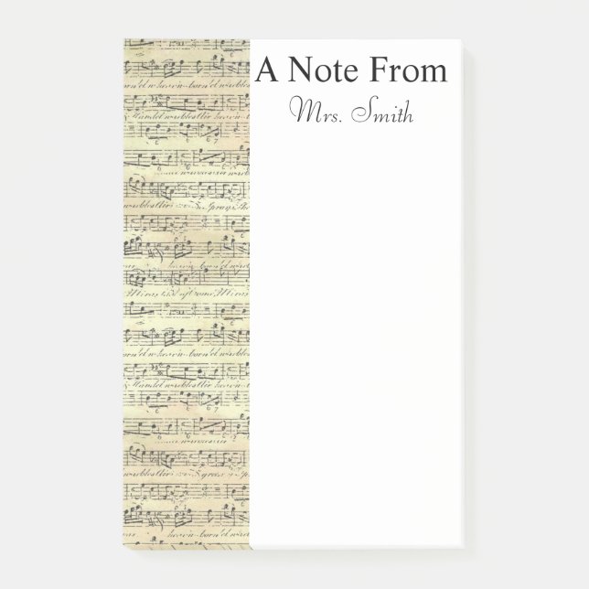 A Note From Vintage Sheet Music Note Musician (Front)