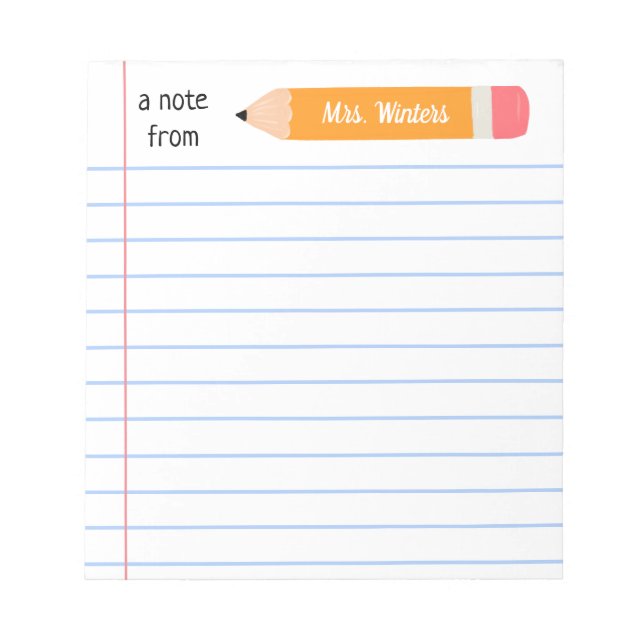 A note from yellow pencil... teaches gift (Front)