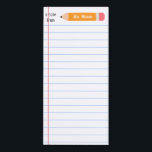 A note from yellow pencil... teaches gift magnetic notepad<br><div class="desc">Personalised note yellow pencil teachers gift</div>