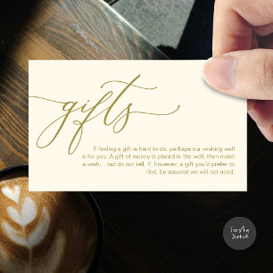 A note on gifts, honeymoon fund cash  enclosure card