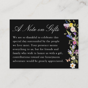 A Note On Gifts Honeymoon Fund Wildflower Wedding Enclosure Card