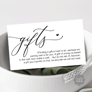 A note on gifts, Honeymoon Money Cash Fund Enclosure Card