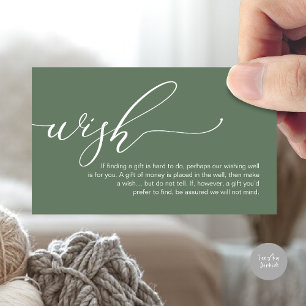 A note on gifts, honeymoon wish fund cash enclosure card
