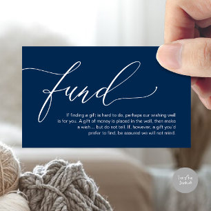 A note on gifts, honeymoon wish fund cash enclosure card