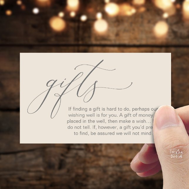 A Note On Gifts, Honeymoon Wish Wishing Well, Fund Enclosure Card (Honeymoon Fund Wishing Well, Wish, A Note On Gifts Enclosure Card in Cream Grey)