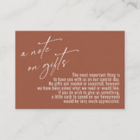 A Note on Gifts Modern Handwriting Terracotta