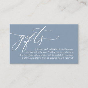 A Note On Gifts, Modern Romantic Elegance Wedding Enclosure Card