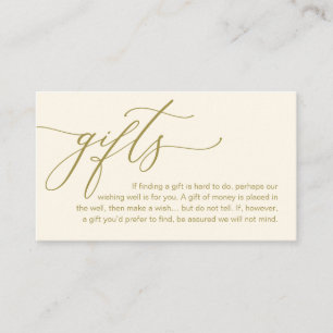 A Note On Gifts, Modern Romantic Elegance Wedding Enclosure Card