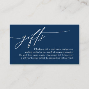 A Note On Gifts, Modern Romantic Elegant Wedding Enclosure Card