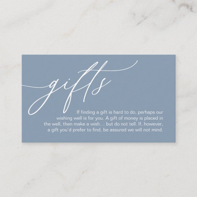 A Note On Gifts, Modern Romantic Elegant Wedding Enclosure Card (Front)
