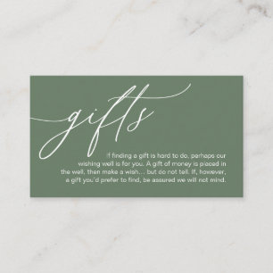 A Note On Gifts, Modern Romantic Elegant Wedding Enclosure Card