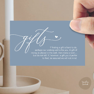 A note on gifts, Modern Romantic Wedding  Enclosure Card