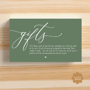 A note on gifts, Modern Romantic Wedding  Enclosure Card