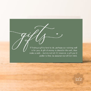 A note on gifts, Modern Romantic Wedding Enclosure Card