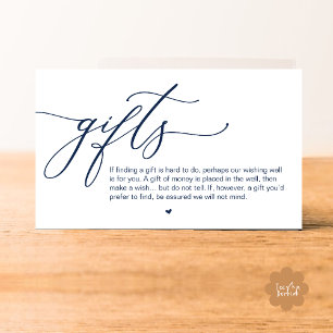 A note on gifts, Modern Romantic Wedding Enclosure Card