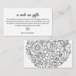 A Note On Gifts Wedding Enclosure Card