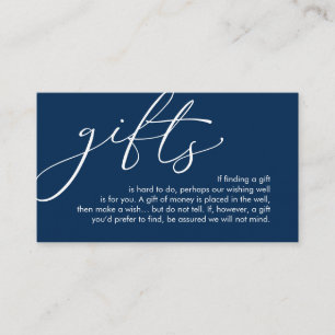A note on gifts, wedding honeymoon wish enclosure card