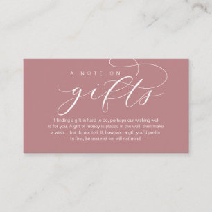 A Note On Wedding Gifts, Beautiful Elegance Luxury Enclosure Card