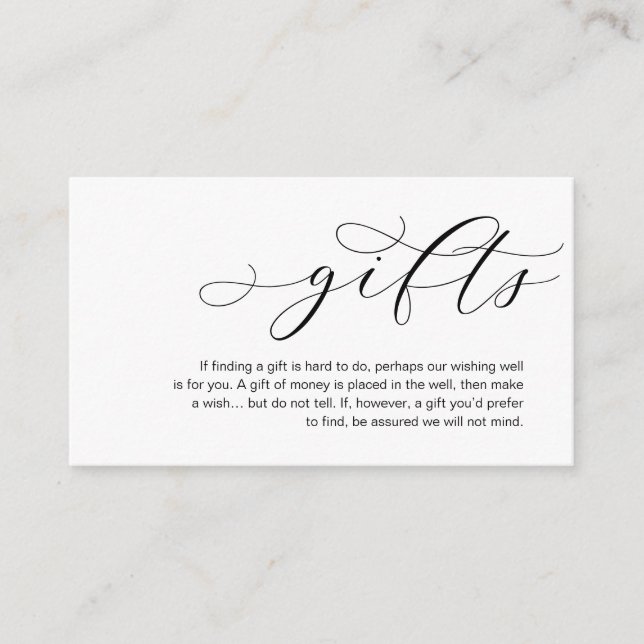 A Note On Wedding Gifts, Beautiful Elegance Luxury Enclosure Card (Front)