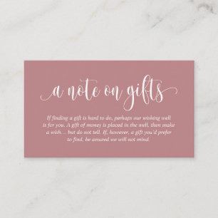 A Note On Wedding Gifts, Modern Elegant Script Enclosure Card