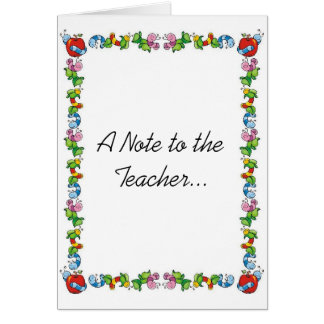 A Note to the Teacher...