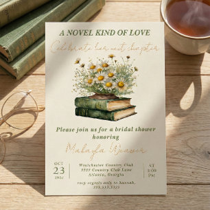 A Novel Kind of Love Vintage Book Bridal Shower Invitation