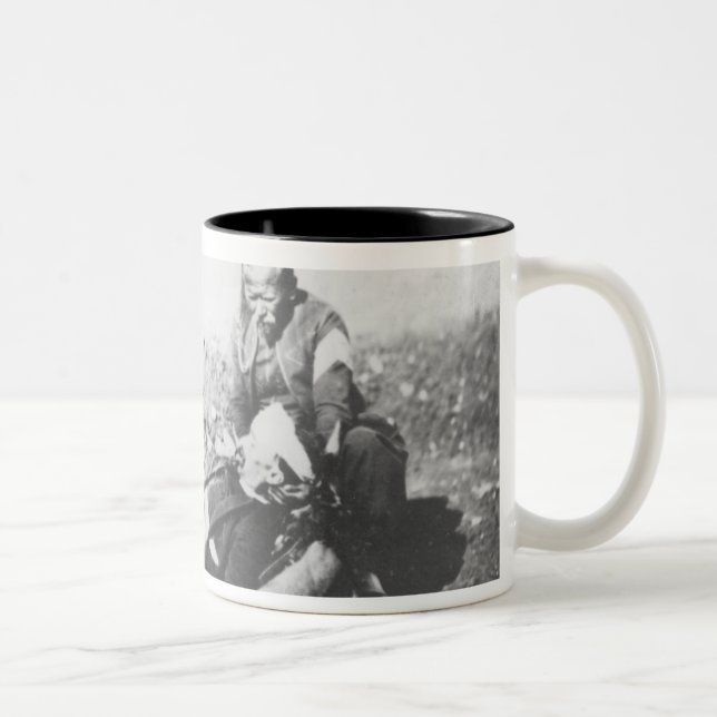 A Nurse Tending a Wounded Man Two-Tone Coffee Mug (Right)