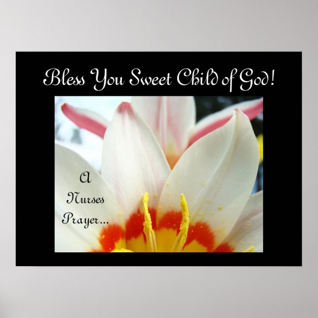 A Nurses Prayer art prints Bless You Child of God (Front)