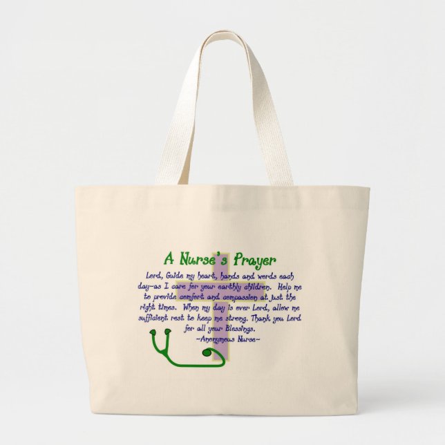 A NURSES PRAYER LARGE TOTE BAG (Front)