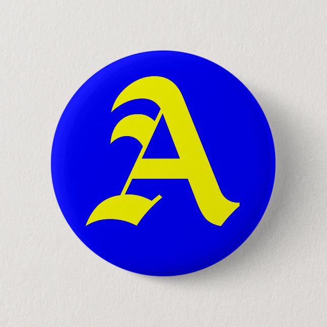 A - old english 6 cm round badge (Front)