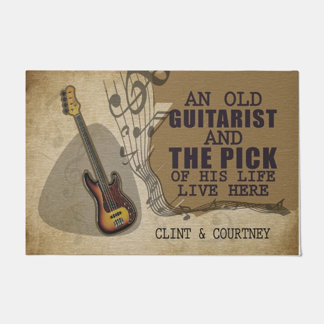 A Old Guitarist and The Pick Of His Life Live Here Doormat (Front)