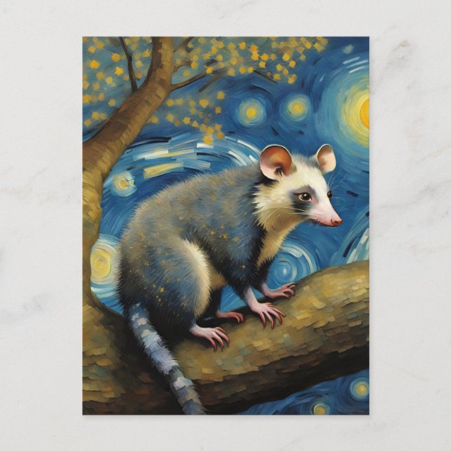 A Opossum by Van Gogh Postcard (Front)