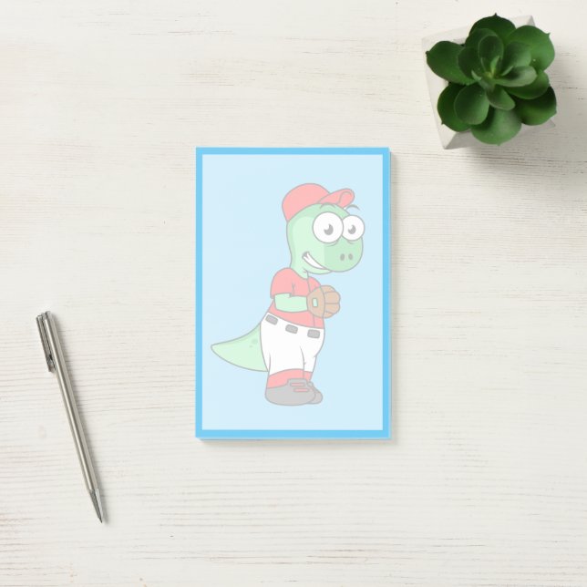 A Pachycephalosaurus Baseball Pitcher. Post-it Notes (Office)