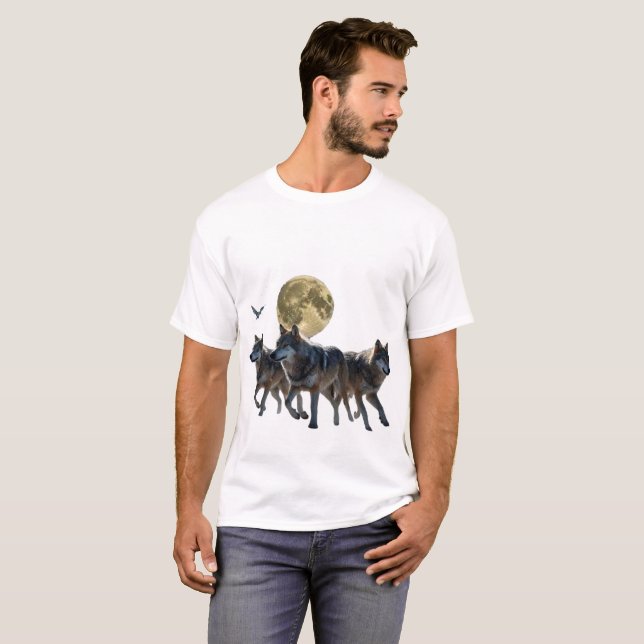 A pack of wolves with wings and glowing runes  T-Shirt (Front Full)