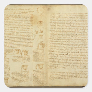 A page from the Codex Leicester, 1508-12 Square Sticker
