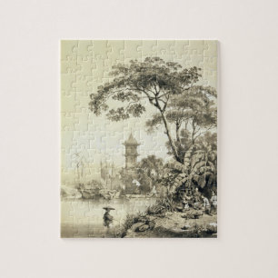 A Pagoda on the Macao-Canton Canal, plate 21 from Jigsaw Puzzle