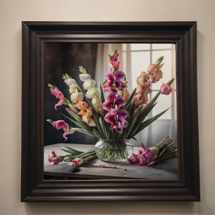 A Painting Gladioli in Vase Gladiolus 1:1 Poster