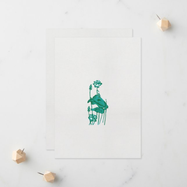 a painting of a flower and a fish on a black backg announcement (Front/Back In Situ)