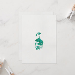 a painting of a flower and a fish on a black backg invitation