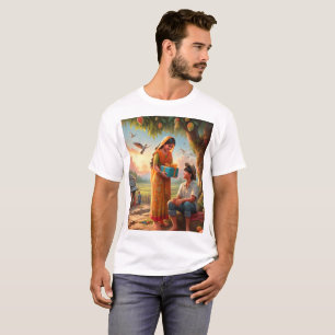 a painting of a man and a woman sitting under tree T-Shirt