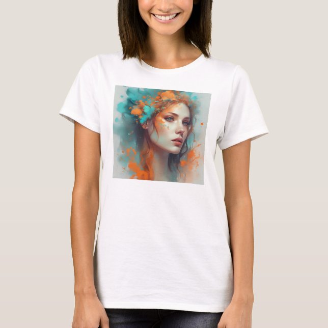 a painting of a woman, fantasy art T-shirt (Front)