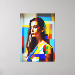 A Painting of a Woman in a Colorful Dress Canvas Print