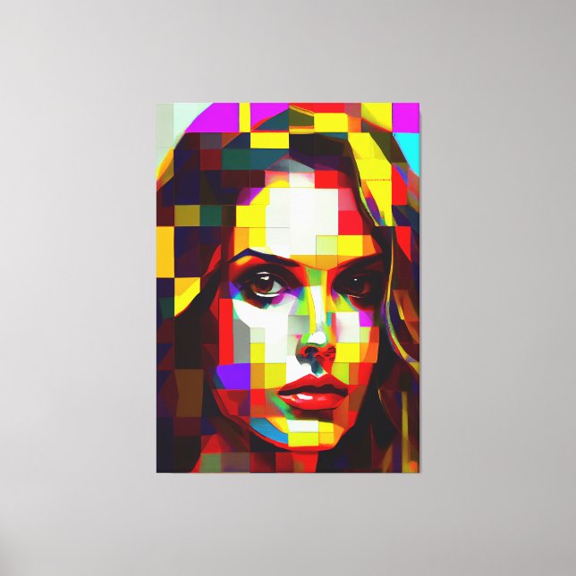 A Painting of a Woman's Face. Canvas Print (Front)